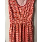 Boden Women's US 12 Red White Geometric Print Cap Sleeve Knit Dress Photo 1