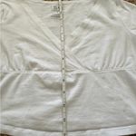 SO  White Small V Neck Cropped Short Sleeve Top Juniors Photo 7