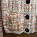 Anthropologie  Knitted & Knotted Women’s XSmall Pink Ivory Cardigan Sweater Shirt Photo 5