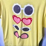Wildfox Short Sleeve Sunglasses Graphic Tee Yellow NWT Summer T-shirt Cotton Photo 3