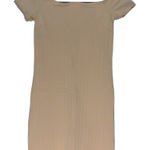 Forever 21 Off The Shoulder Ribbed Mini Dress, Square Cut Neckline in Oat, Small Photo 0