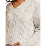 Free People  Washed Cable V Neck / Pale Blue Photo 2