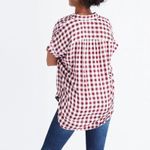 Madewell Burgundy & White Gingham Check Oversized Central Shirt Photo 3