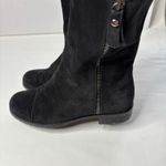 Stuart Weitzman  Black Suede Boots 8.5 - Side Zip, Leopard Lined, Made in Spain Photo 5