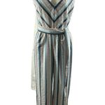 Lela Rose Stripped V Neck Bow Tie Belted Wide Leg Jumpsuit Size 2 Photo 3