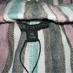 For Cynthia  Pants XL Blue Linen Blend Striped Womens Wide Leg Pull On Pants NWT Photo 1