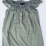 ZARA Smocked Off Shoulder Mini Dress - Army Green - S Photo 15