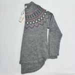 Cotton Country Sweater Gray & Rose Fair Isle Apres Crewneck Cabincore Cozy Comfy Photo 11