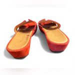 Etienne Aigner EA , Red Leather Slip-on Sandals Size 8 Photo 2