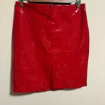 Commando NWT Faux Patent Leather Mini Skirt in Lava Red- Size Large Photo 4