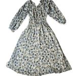 SPRING Cottage Core Ocean Long Flowy Green/Blue Floral Sheer Dress Women’s 4 MNG Green Photo 3