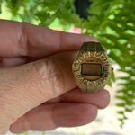 Quartz Digital LCD Ring Watch Expansion Band Gold Toned UNTESTED Needs Battery Photo 0