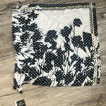 Echo 100% Silk Scarf Square With Peony Flowers Floral Pink Yellow BLACK NWT #46 Photo 0