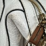 Michael Kors Julia Large Leather Satchel Cream Off White Gold Shoulder Bag Photo 8