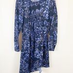 Parker  New York Asymmetrical Dress Blue Bonnet Faux Wrap Size Large Ruffle NWT Photo 3