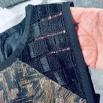 Carmen Marc Valvo Carmen Mark Valvo black gold knee length fit flare sleeveless dress sz 4 Photo 4