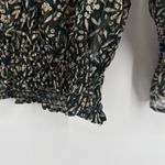 Molly Bracken Floral Sheer Blouse Smocked Ruffle Neck Long Sleeve Size Small Photo 4