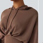 Halara  Taupe Hooded Sweatshirt Photo 4