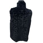 Betsey Johnson  Black Faux‎ Fur Vest Women's Size Large Photo 4