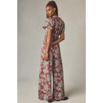 Anthropologie NWT The Somerset Jumpsuit in Maroon Floral Print One-Piece S Photo 2