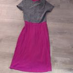 Anthropologie Maeve by  magenta and gray dress size small Photo 3