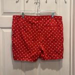 Caribbean Joe Red Stars Cotton Chino 5" Shorts Stretch Flat Pockets Holiday USA Photo 3