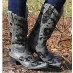 Corral Crater Sequin Inlay Cowboy Boots Snip Toe Western Black Gray 9.5 EUC Photo 0