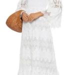 Alice + Olivia Roseline White Lace Eyelet Maxi Dress Size Small Wedding Smocked Photo 0