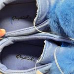 Qupid Shoes Sneakers Womens Size 6.5 Blue Low Top Fur Photo 5