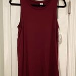 Old Navy NWT Luxe Size S Burgundy Scoop Neck Soft Flowy Stretch Tunic Tank Top Photo 0