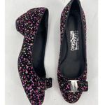 Salvatore Ferragamo Ferragamo Vara Sequin Embellished Bow Pumps Black Purple 37 NWOB Photo 1