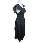 Hill House Home Akilah Black Nap Dress Off Shoulder Midi Women’s Size Small Photo 4