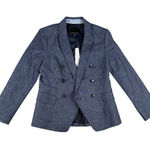 Banana Republic NWT  Petite Blue Linen Blend Double Breasted Blazer Jacket Size 2 Photo 0