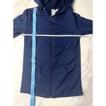 GG's Fashion Sports Zip Up Sweater Blue Tight Fitting Ribbed Sides Size XS/S Photo 5