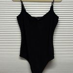 AQUA NWT Black Ribbed Cami V-Neck Bodysuit Size XL Photo 0