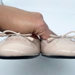 Prada Nude Patent leather silver logo embellished bowtie ballerina flats EU 41 Photo 2