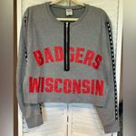 PINK - Victoria's Secret Wisconsin Badgers size medium Victoria Secret PINK zip front crop sweatshirt Photo 1