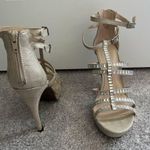 Beige shimmer heels Gold Size 8 Photo 0