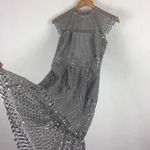 Saylor  Silver Illusion Netted Sequin Sheath Dress Small Cocktail Party Fairy Photo 11