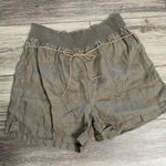 Magaschoni ‎ green 100% linen smocked waist shorts size small Photo 0