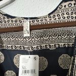 Free People NEW  Soul of the Sun Sleeves Cottagecore Boho Bodysuit Black Combo XL Photo 7