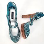 White House | Black Market Emilia Teal Snakeskin Platform Sandals Women's Size 10M Photo 11
