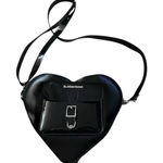 Dr. Martens Women's Black Leather Heart Shaped Crossbody Straps Backpack Photo 0