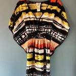 Ice Dress Sz 6 Colorful Boho Striped Art to Wear Batwing Tie Back Embellished Orange Photo 0