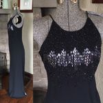 Vintage 90s Beaded Black Floor Length Formal Dress prom Size 6 Photo 2