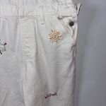 Levi's Premium White Embroidered Denim Overalls Floral Sun Graphic Women S Photo 3