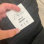 ZARA  split skinny black distressed jeans Photo 3
