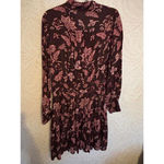 Nordstrom NWT Long Sleeve Floral Print Bow Lurex Dress Photo 5