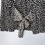 J.Crew  100% silk black and cream dot tie front long sleeve top 12 Photo 2