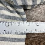 Talbots  Cardigan Women 1X White Gray Striped Long Lambswool Nylon Open Front Photo 7